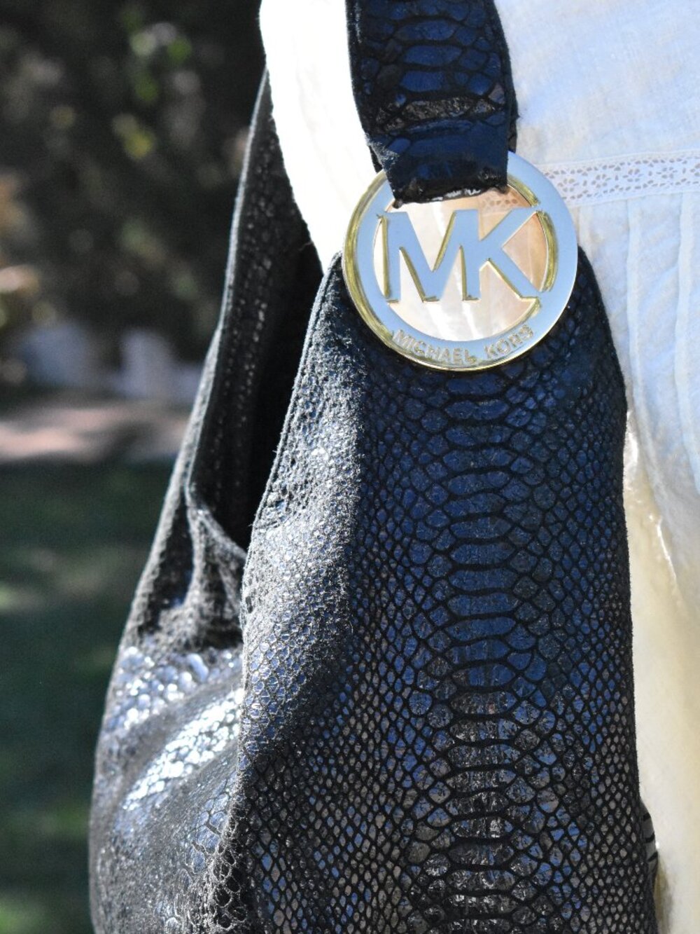 Michael Kors Black Rattlesnake Print Hobo Shoulder Bag - Picture 2 of 12
